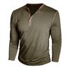 Men's Contrast Piping Raglan Henley Shirt Placket Long Sleeve Slim Casual Vintage Tee