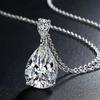 925 Sterling Silver Necklace Zircon Water Droplet Pendant  for Women Wedding Jewelry Fine Accessories Fashion Party Gifts