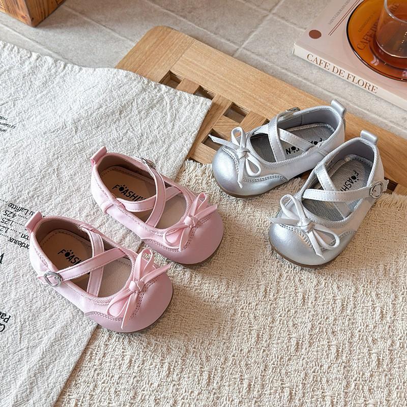 Youth Style Shoes Girls Princess Style Soft Sole Toddler Shoes With Bow Detail Casual Flat Baby