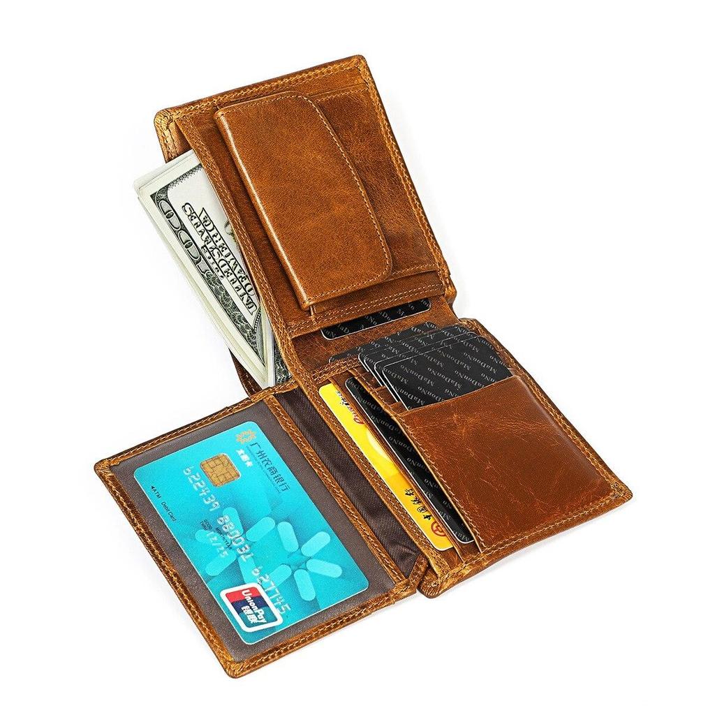 2021 klasické pánské peněženky Vintage peněženka z pravé kůže Rfid Anti Theft Short Fold Držák na vizitky Peněženka na peněženku Muž