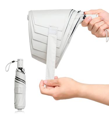 Neatly In 3 Folding UV Automatic Opening and Heat Suitable for Both Sunny and Rainy Sun UV and Folds secondsShape-memory Parasol, Lightweight, 100%