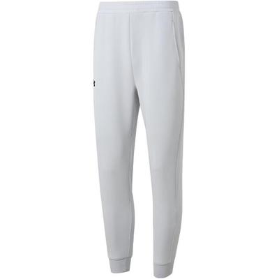 Solid Color Elastic Waistband Tapered Knit Sports Pants Unisex Pants Gray 23600707-009