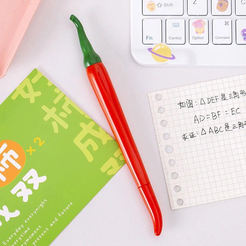 Creative Cartoon Chili Pepper Pen - Cute Fruit & Vegetable Design, Fun Novelty Stationery, Small Plastic Pen
