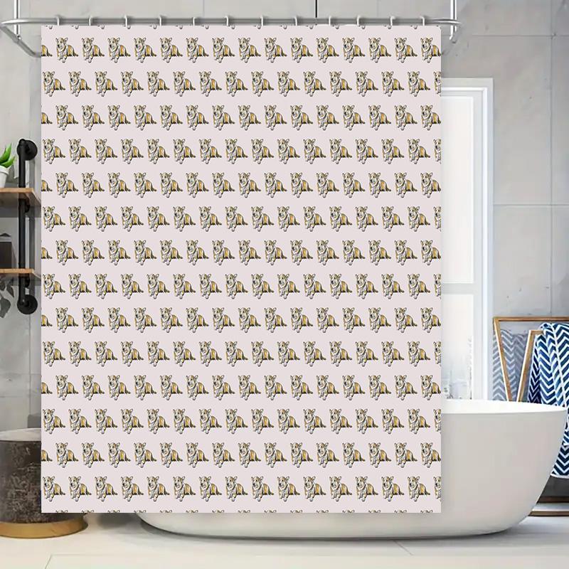 

Patterned Shower Curtain Featuring Tigers Perfect For Bathroom Decor W60H190(CM)-1 Pcs