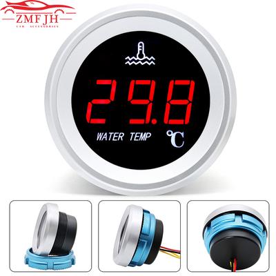 0-120℃ Water Temperature Gauge with Warning 1/8 NPT Water Temp Sensor Digital 52mm Water Temp Meter for Gasoline Diesel Enginee