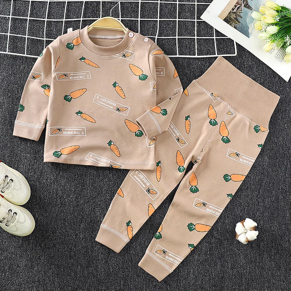 

[Cotton Kids Long Sleeve Pajama Set Autumn Spring Sleepwear for Boys Girls] 73CM