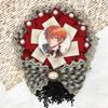 Lace Ribbon Oshikatsu Magnet Otakukatsu 57mm 75mm Rosette Can Badge Rosette/Red [Used]