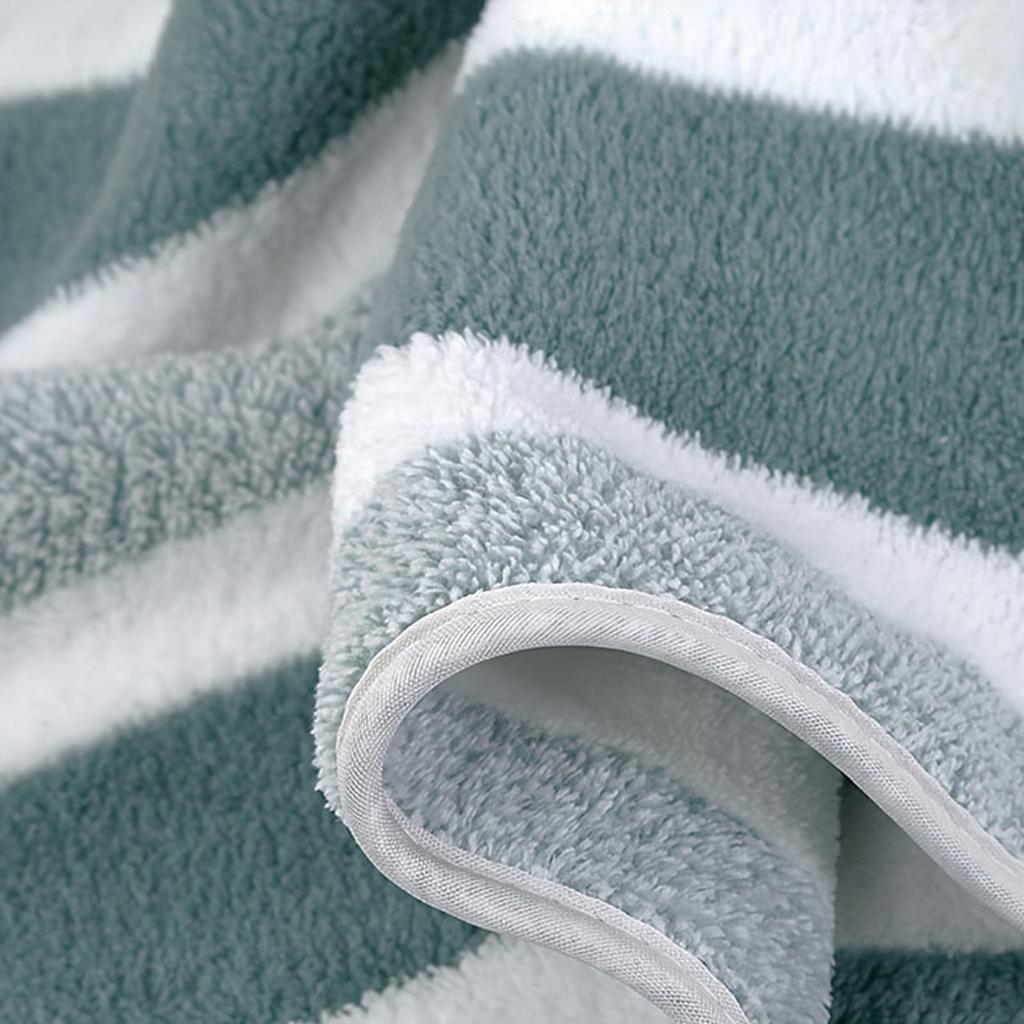 1PC Wide Strip Coral Velvet Printed Towel Bath Towel Set Absorbent Dry Hair