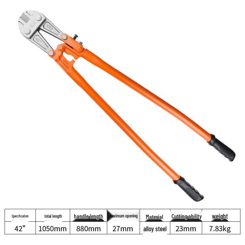 High Leverage Eagle Beak Wire Cutters - Heavy-Duty Pliers for Cutting Steel, Iron, and Rebar
