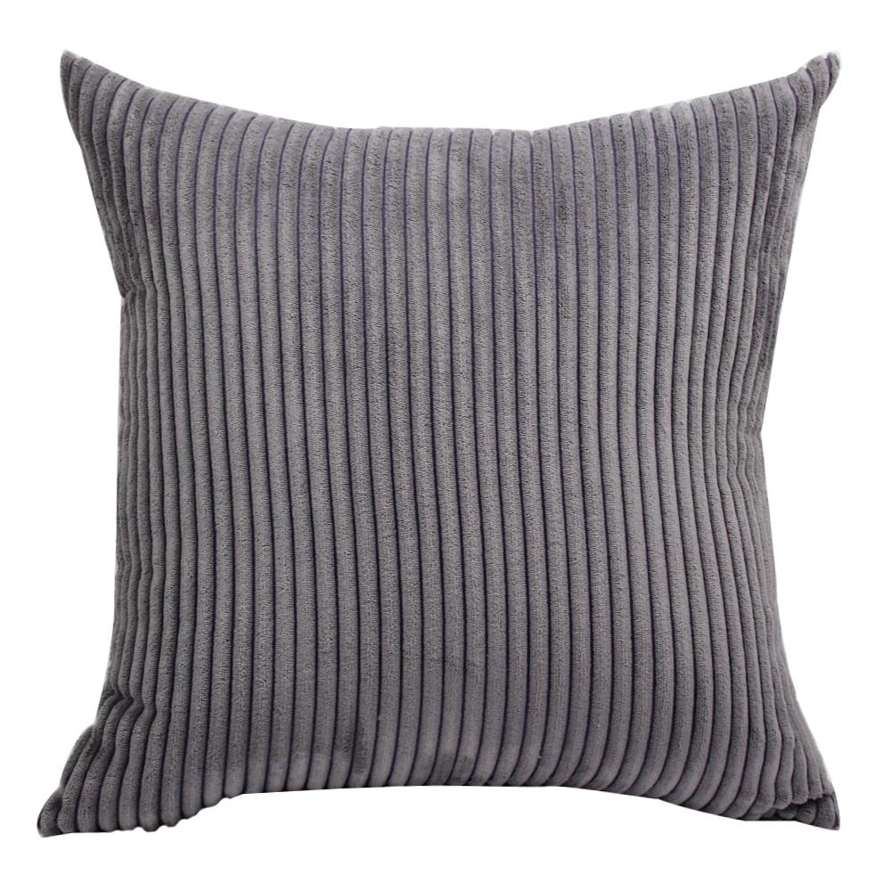 Supersoft Corduroy Cushion Cover Solid Striped Throw Pillow Covers Decorative Pillow Case for Sofa Bed Living Room Decoration