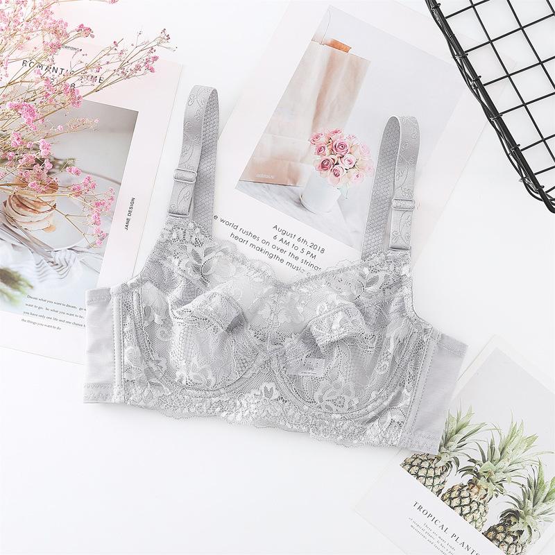 Full Size Thin Underwire Bra for Large Breasts No Cotton Thin Lace Underwear