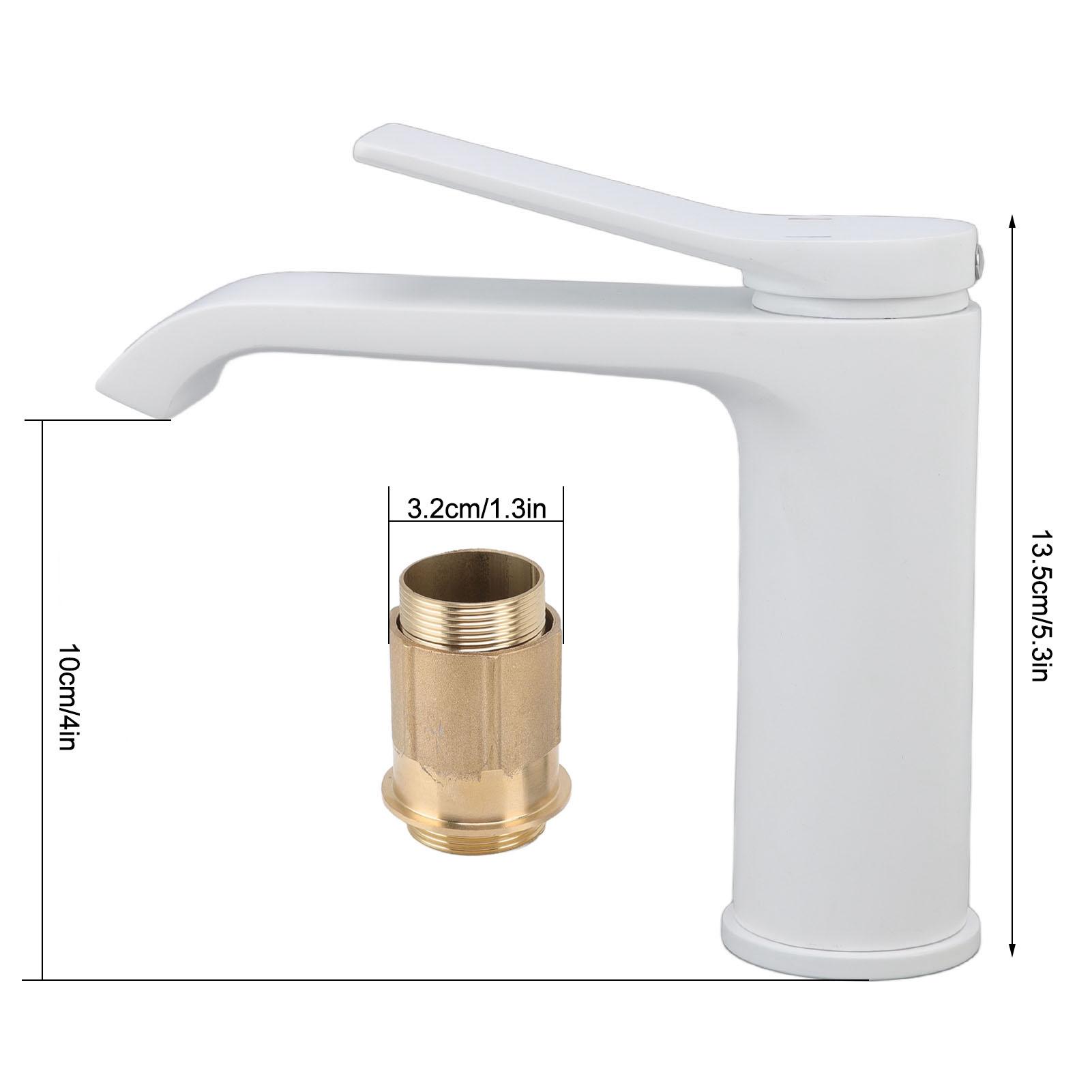 

Sink Faucet G1Celsius2 Thread Hot Cold Water Tap White Leaking Resistant Corrosion Proof Bathroom Sink Faucet for Home Use