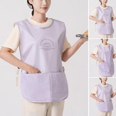 Vest Apron for Women Summer Kitchen Smock Oil Resistant Apron with Pockets Multi-Purpose Waterproof Apron for Cooking BBQ Hosting