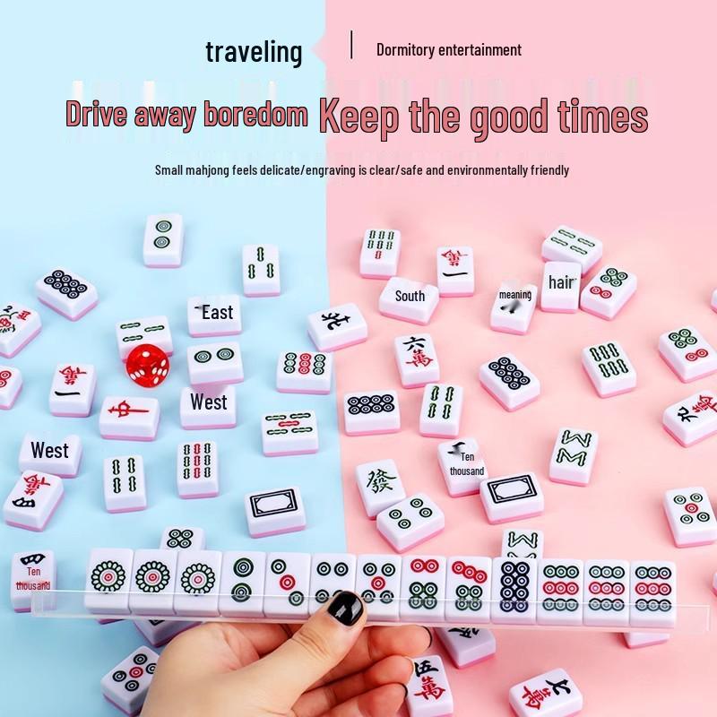 Tragbare Mini-Mahjong-Steine - Kompakt, Niedlich und Ideal für Camping, Wohnheime oder Reisen