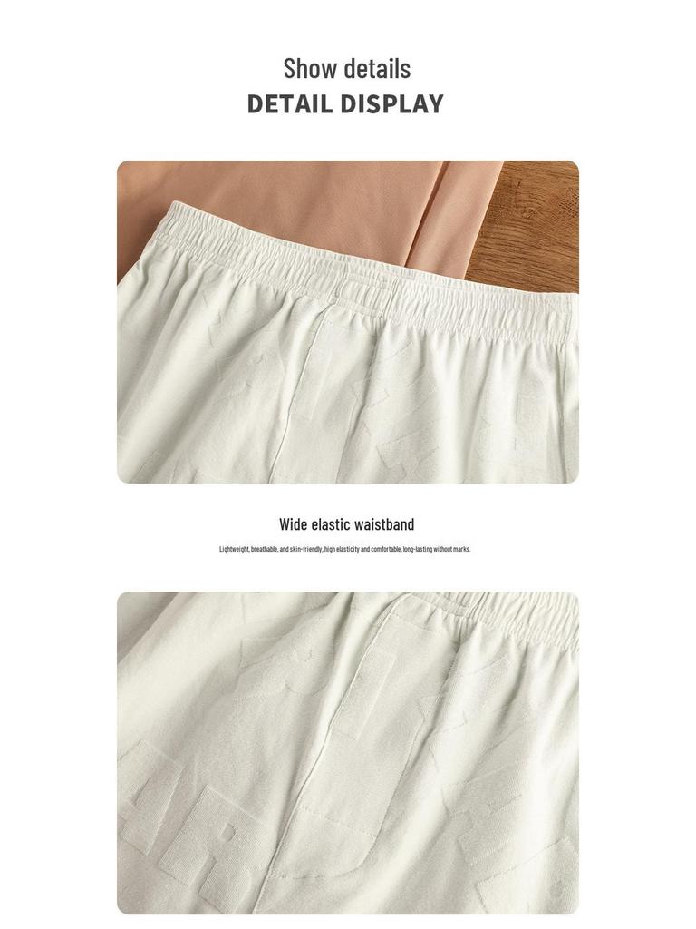 Calças Boxer de Algodão Casual para Homem - Confortáveis, Respiráveis, Ajuste Solto, Roupa de Casa Moderna