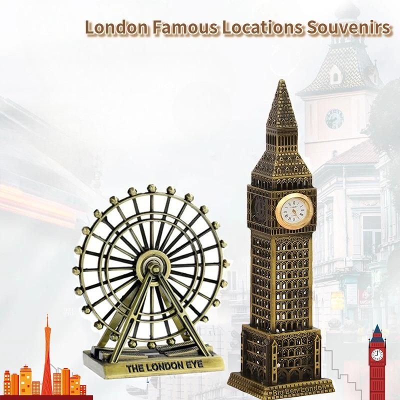 Landmark Building Ornaments Metal Clock Big Ben Model Gift London Souvenir Living Room Creative Ornaments Desktop Decorations