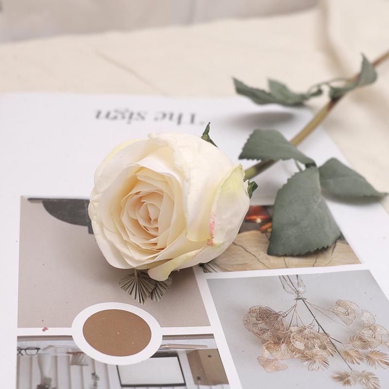 

Лонг Бранч Искусственные Розовые Бутоны с Обожженными Краями Свадебные Домашние Украшения для Вазы Орнаменты Реквизит для Фотографии Декор Стола Искусственные Цветы 1PC