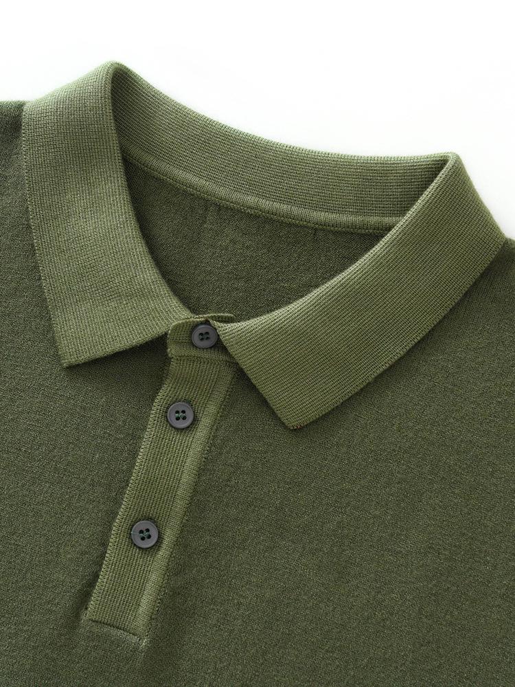 2025 Spring/Summer Andy Velvet Men's Knit Polo Minimalist Pullover Short Sleeve T-shirt
