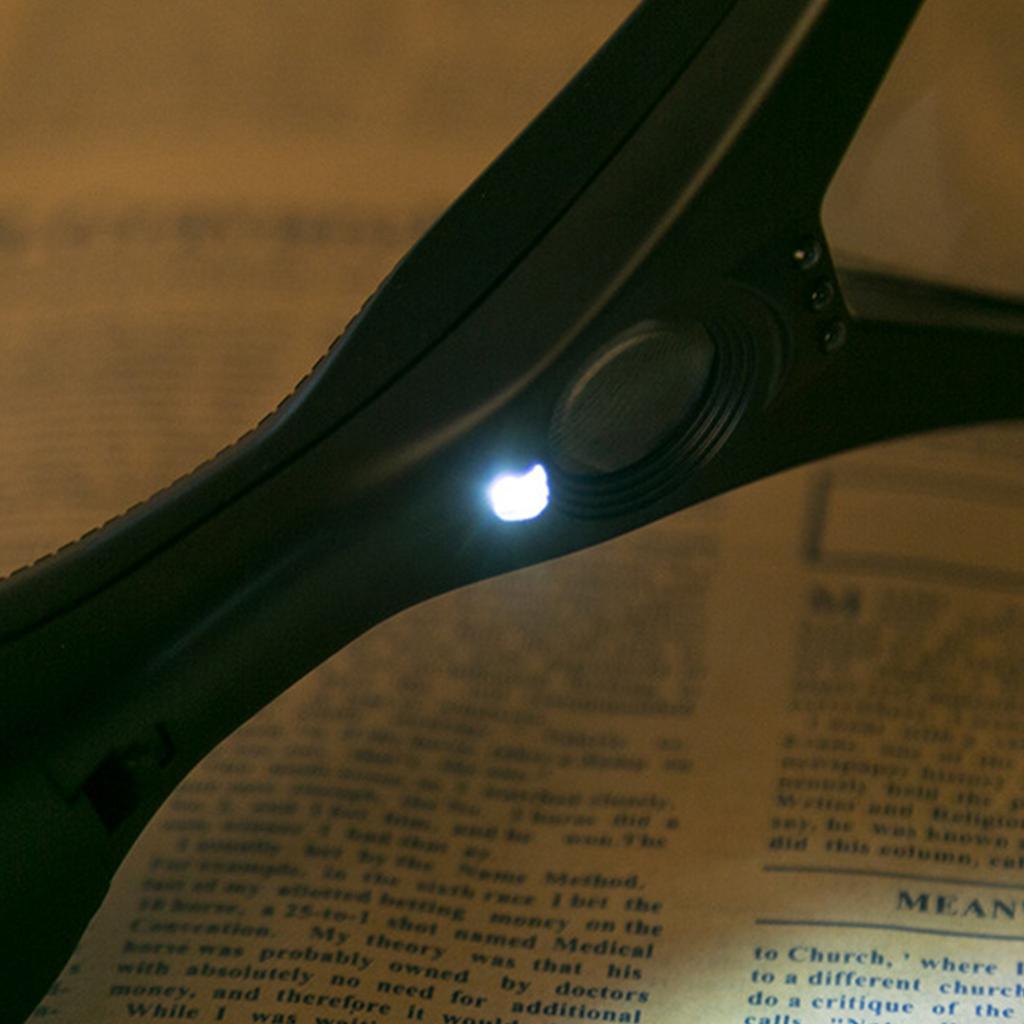 Handhold LED Magnifier- with 4 LED Light 2.5X / 25X Magnification for Reading Close Work Documents- Images- Photos Gift