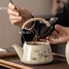 Ru Kiln Lifting Pot Ceramic Household Small Capacity Teapot Chinese Bamboo Tea Set Underglaze Color Drinking Tea in The Office