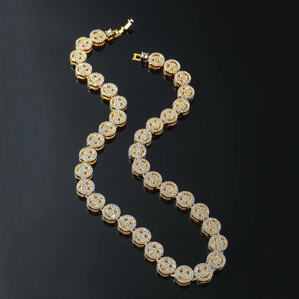 Fashionable Exquisite Smiling Face Decoration Necklace Bracelet Suit Suitable For Summer Travel And Fashionable Zircon