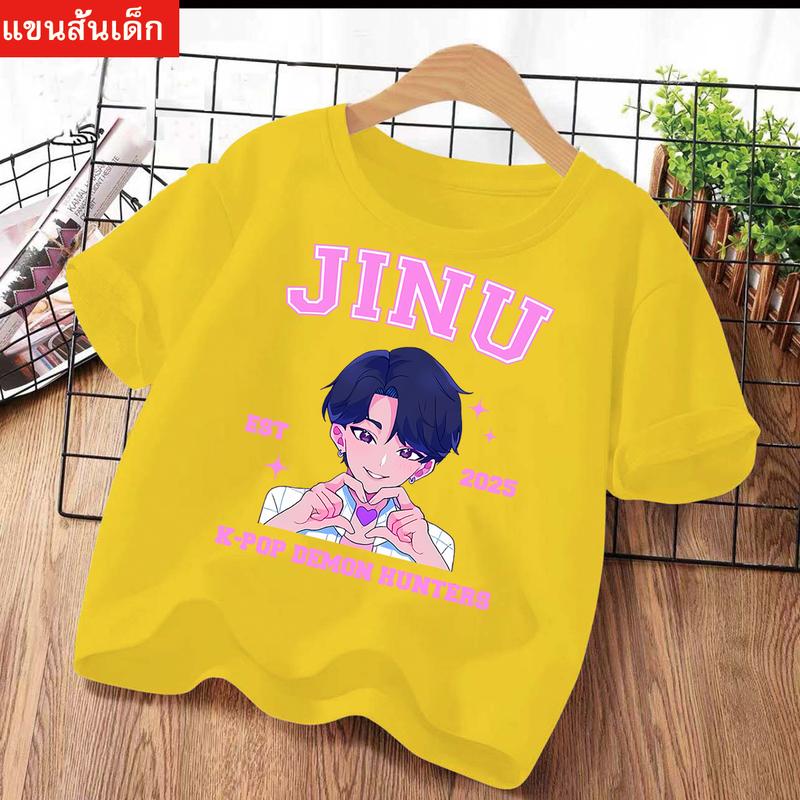 2025 Sommer Kpop Dämonenjäger T-Shirt Kinder Cartoon Anime Meme Druck Kleidung Rundhals Basic Jungen Oberteile Lässige Hemden Geschenk