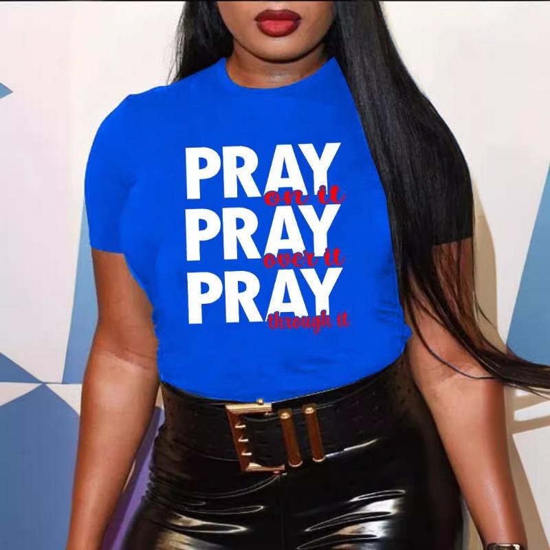 Summer Pure Cotton Short Sleeved Printed Women's Round Neck Loose Casual T-Shirts Women’s