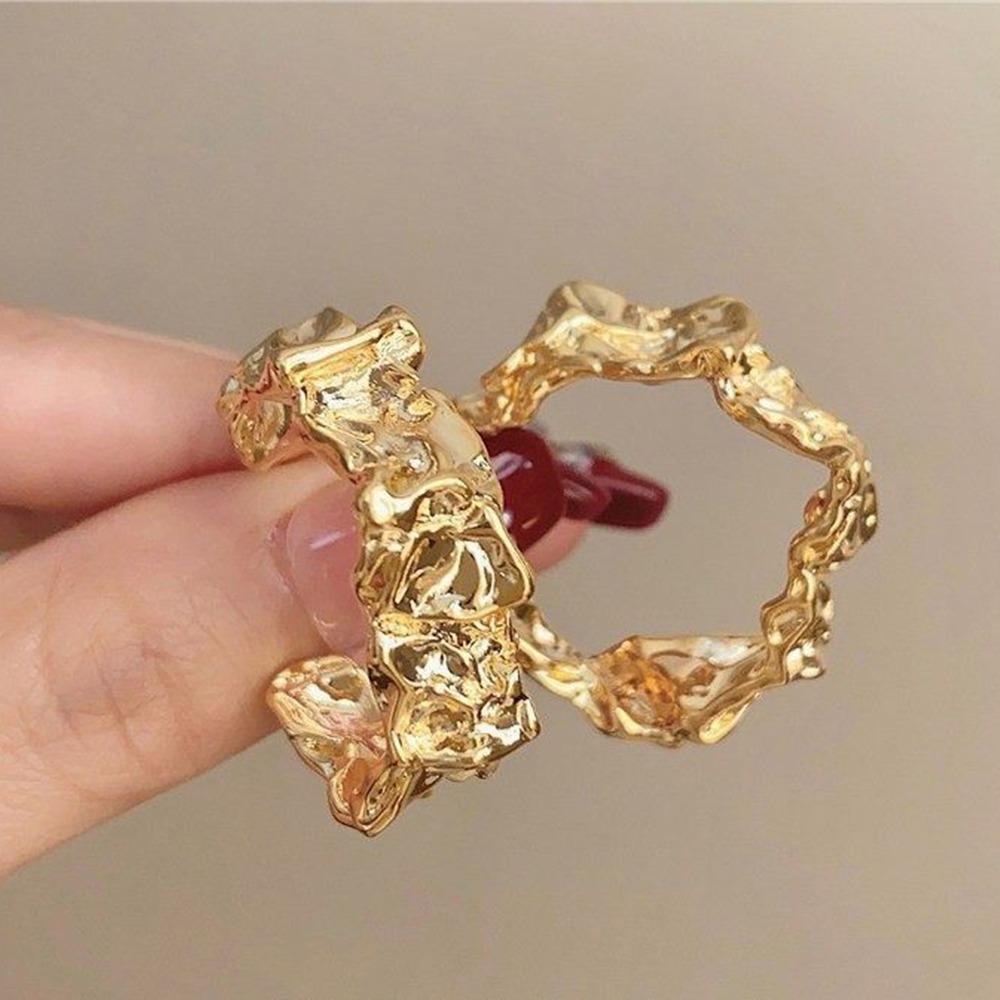 

Gold Silver Hoop Rings Irregular Shaped Jewelry Accessories Premium Ear Rings Women золотий