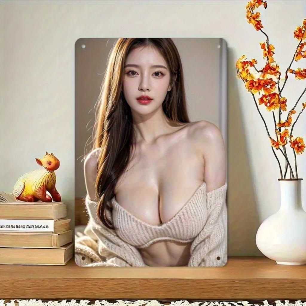 Metal Wall Art Decor 8x12 Inch Iron Rectangle Plaque for Home Bar Cafe Restaurant Durable 2D Design