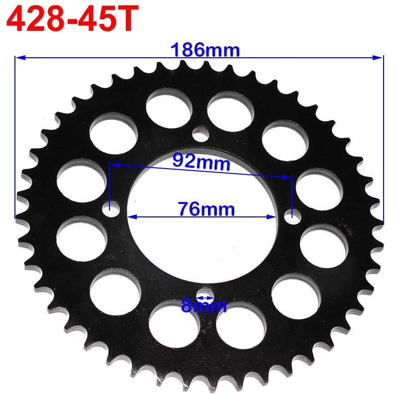 428 Chains 25T/31T/32T/37T/39T/41T/42T/48T 48mm 76mm Rear Chain Sprocket for ATV Quad Pit Dirt Bike Buggy Go Kart Motorcycle