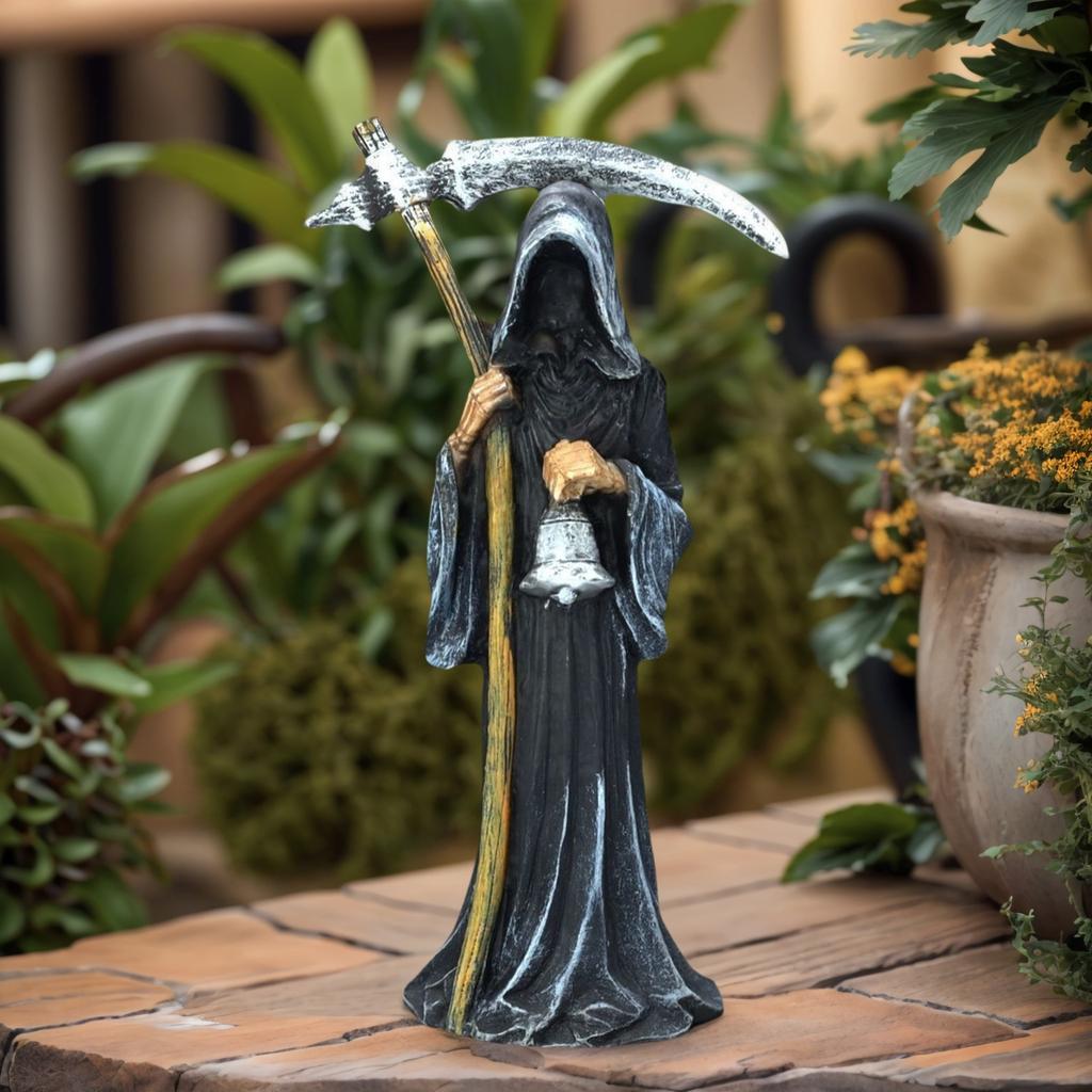 Death God Statue Gothic Decors Resins Craft Indoor and Outdoor Garden Desktop Sculpture Ornament For Halloween Party