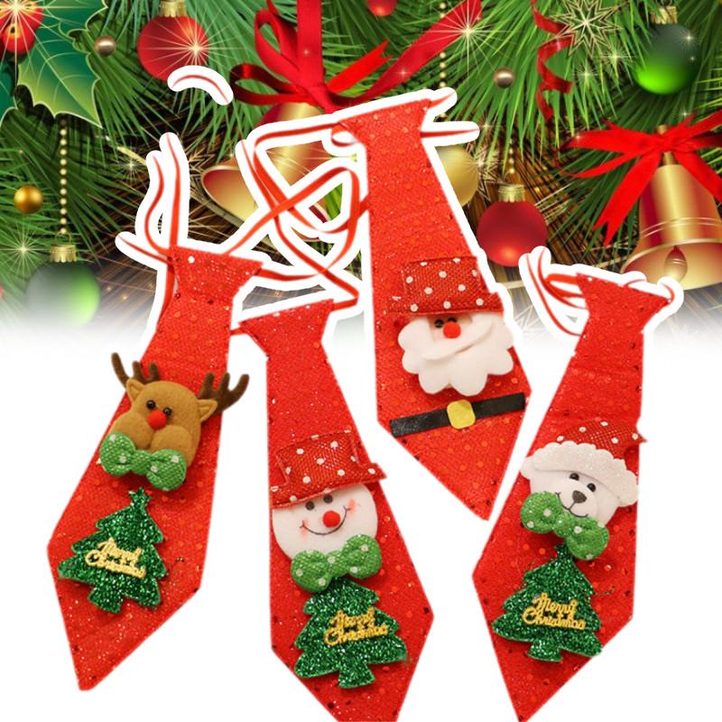 Christmas Tie Bow Santa Claus Holiday Sequin Ties Comfortable Printed Xmas Decor