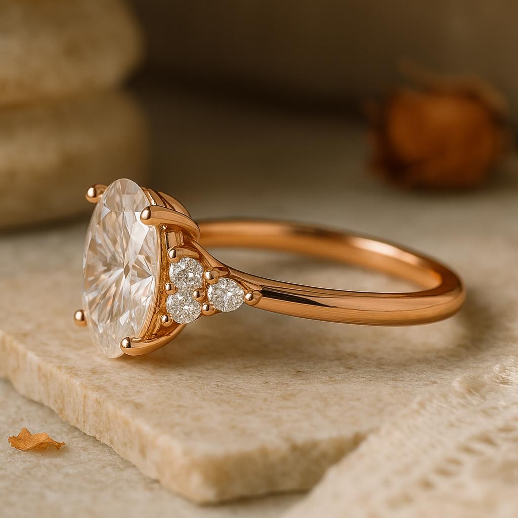 Δαχτυλίδι από Ασήμι επιχρυσωμένο με Ροζ Χρυσό, Δαχτυλίδι Δέσμης για Αρραβώνα, Δήλωση Δώρο για Εκείνη, Εξατομικευμένο Δαχτυλίδι Αρραβώνων