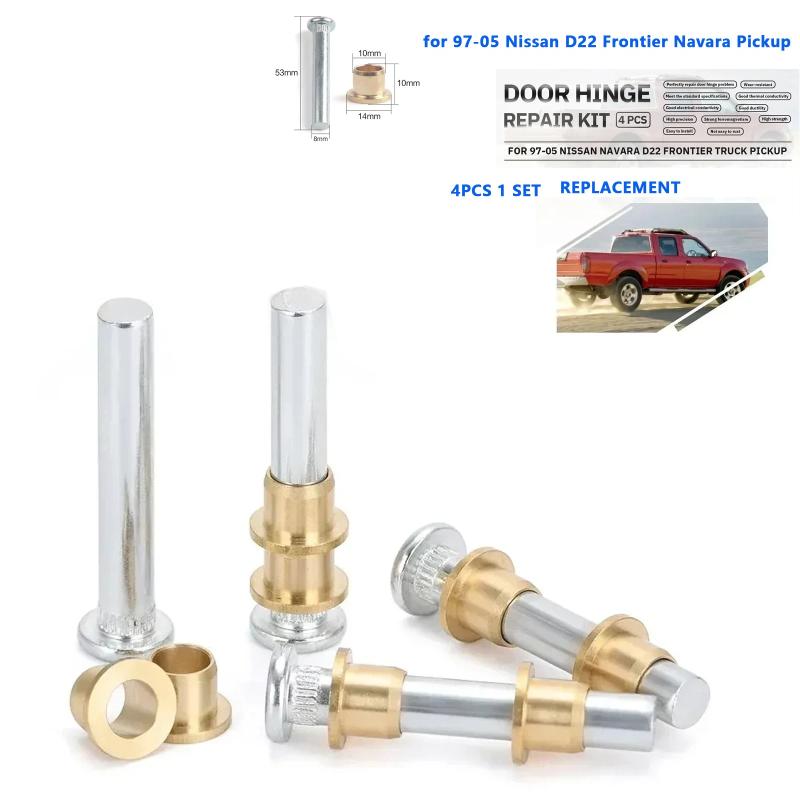 Car Door Hinge Pins Bushing Repair Assembly Kit High Strength Corrosion-Resistant For 97-05 Navara