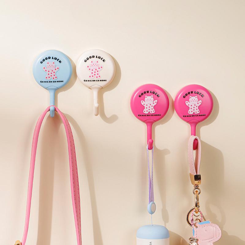 Dopamine Non-traceable Wall-mounted Hooks Hole-free Strong Load-bearing Non-traceable Hooks Multifunctional Household Round Small Hooks