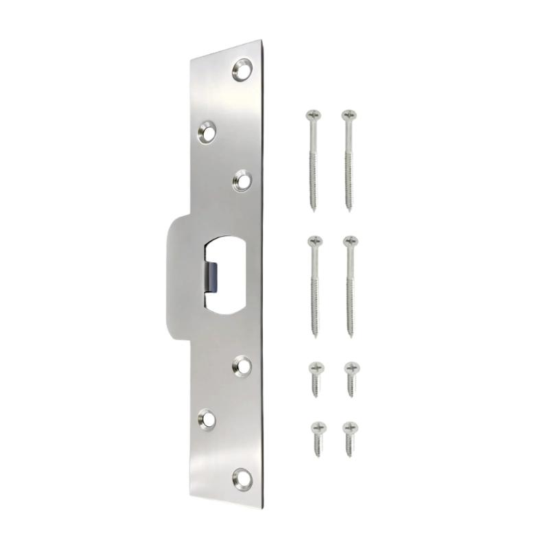 Stable and Stainless Steel Strikes Plate Door Backplate Deadbolts Strikes Plates for Reinforced Protecting