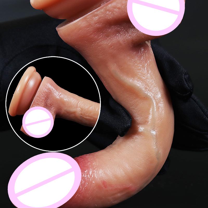 7 Inch With Suction Cup Realistic Dildo Flexible Curved Shaft And Balls Dildo For Women Vaginal G-spot And Anal Penetration Play