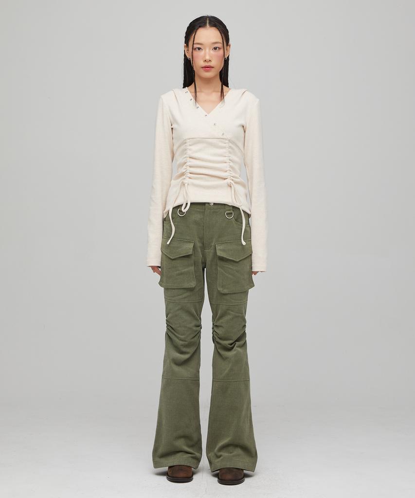 LALAFOX Bootcut Cargo Pants Khaki Bq4Wp009