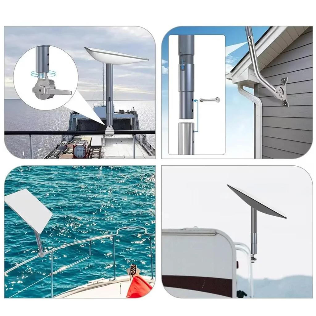 Mounting Kit for Starlink Mount Adapter Pole Mount for V2 Rectangular Starlink Satellite Dish Antenna Outdoor Mount Kit