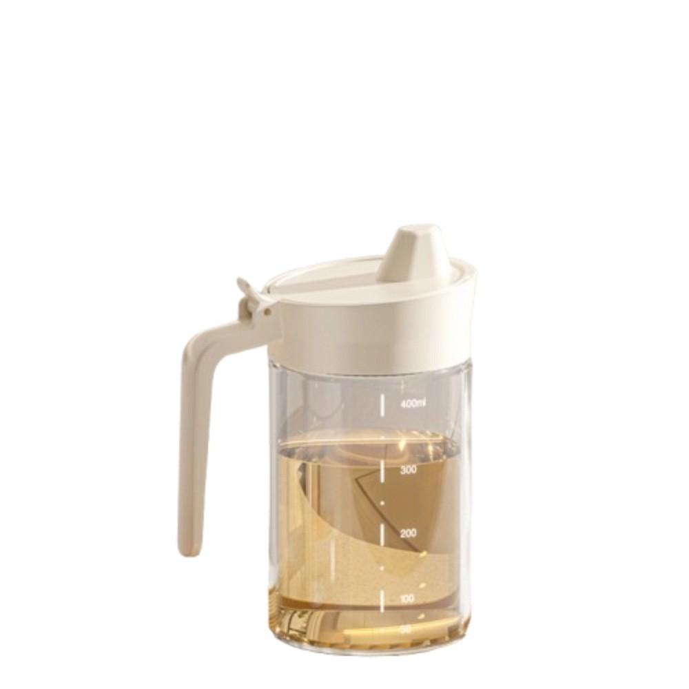 

Drip Free Oil Can Leak-proof Design Sauce Bottle Oil Control Glass Oil Bottle Kitchen Supplies 400ml plastic lid