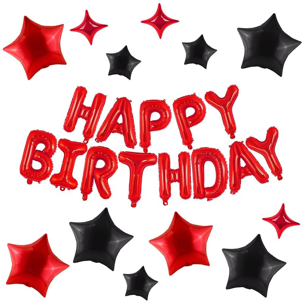Happy Birthday To Xiyin Tk Aluminum Film Balloon Five-Star Cross Star Set Children'S Birthday Party Decoration