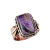 Natural Charoite Gemstone 925 Solid Sterling Silver Gift Two Tone Ring S.6 a4c14