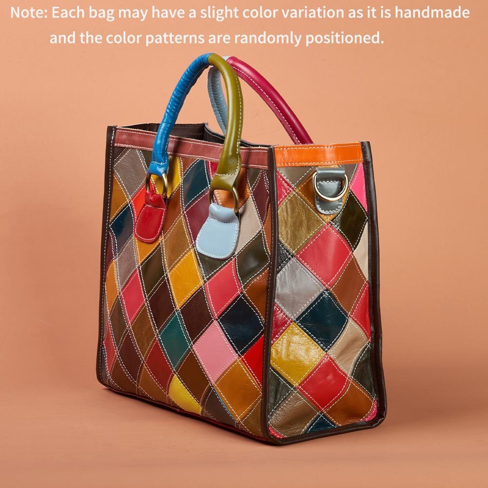 Genuine Leather Women's Bag A Single-shoulder Hand-held Tote Bag for Ladies