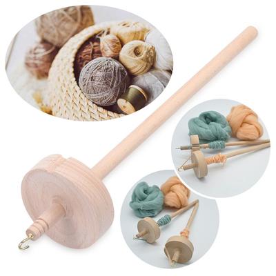 Hot Sell Sewing Accessories Beginners Solid Wooden Whorl Yarn Spin Handmade Drop Spindle