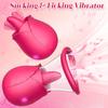 1ks Rose Sex Toy Vibrátor pro ženy 2v1 Lízání Sání Růžový Vibrátor Stimulátor Clits Bradavky Vakuová pumpa Přísavka Masážní přístroj s přísavkou 7 Licki