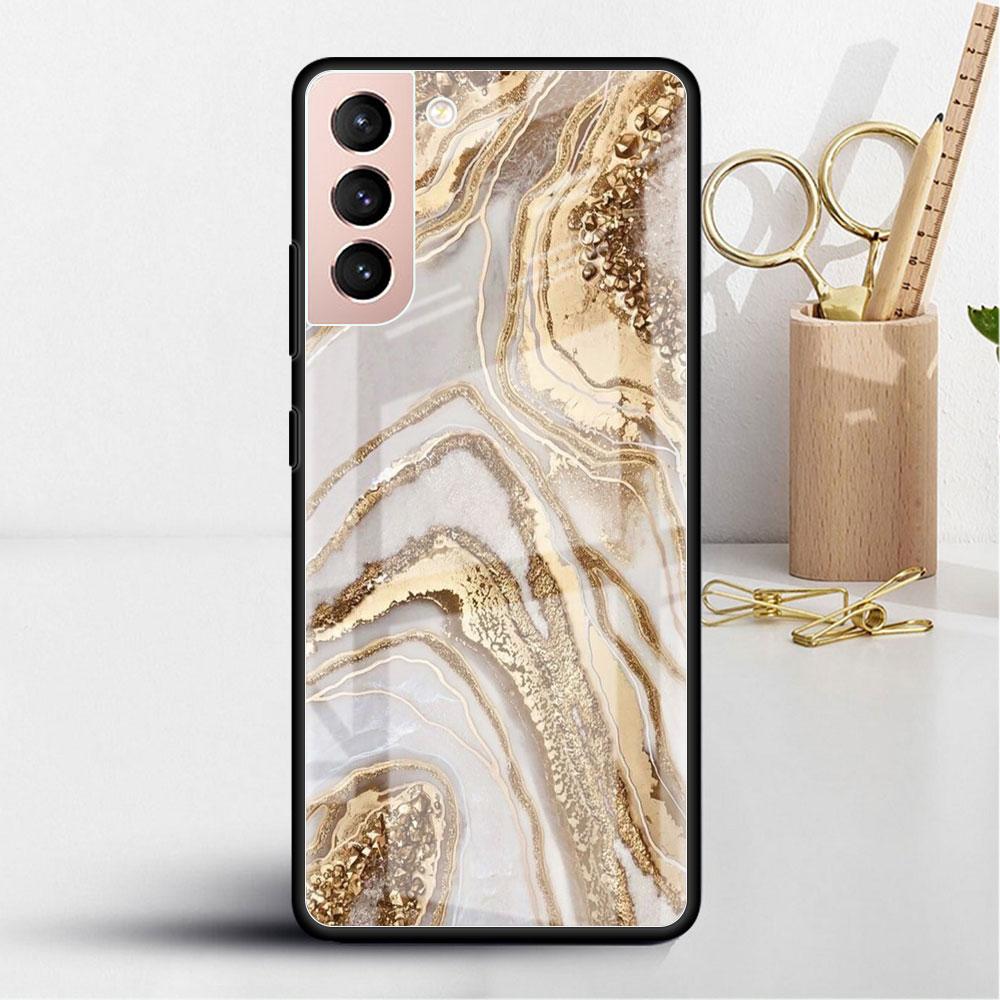 Carcasă din sticlă marmorizată pentru Samsung Galaxy S22 S20 FE S21 Plus, husă de telefon S10 5G S9 Note 20 Ultra 10 Lite