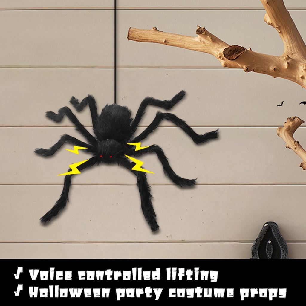 Halloween Spider Black Sonics Lift Spider Escape Room Haunted House Decoration Halloween Party Dressup Props