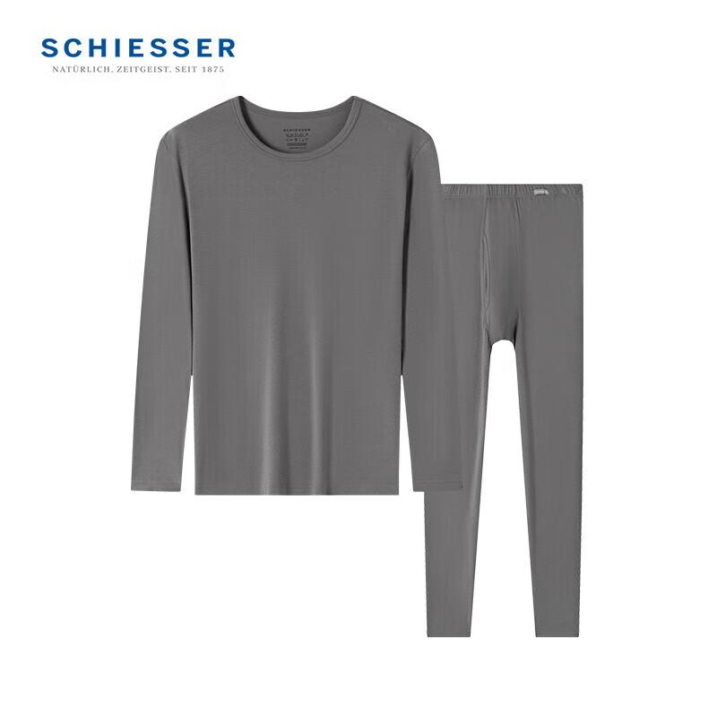 Schiesser Men's 3A Antibacterial Combed Cotton Crew Neck Thermal Underwear Set