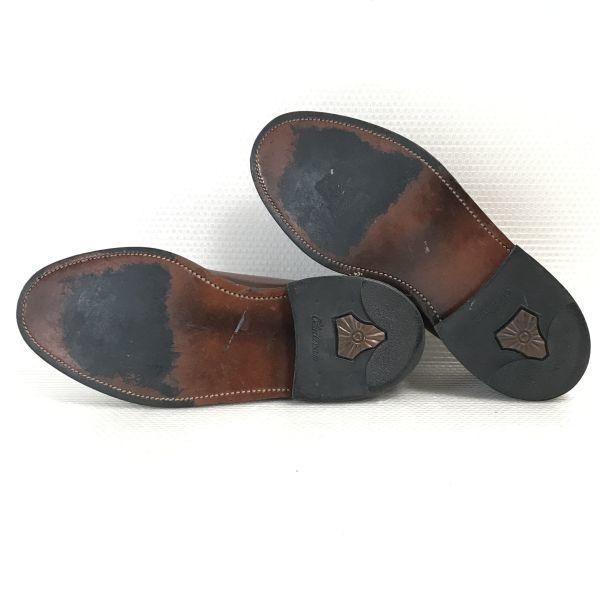 70s-80s USA made Vintage UFCW leather Goodyear welt long wingtip 7.5EEE 25.5 brown O'Sullivan heel(USED)