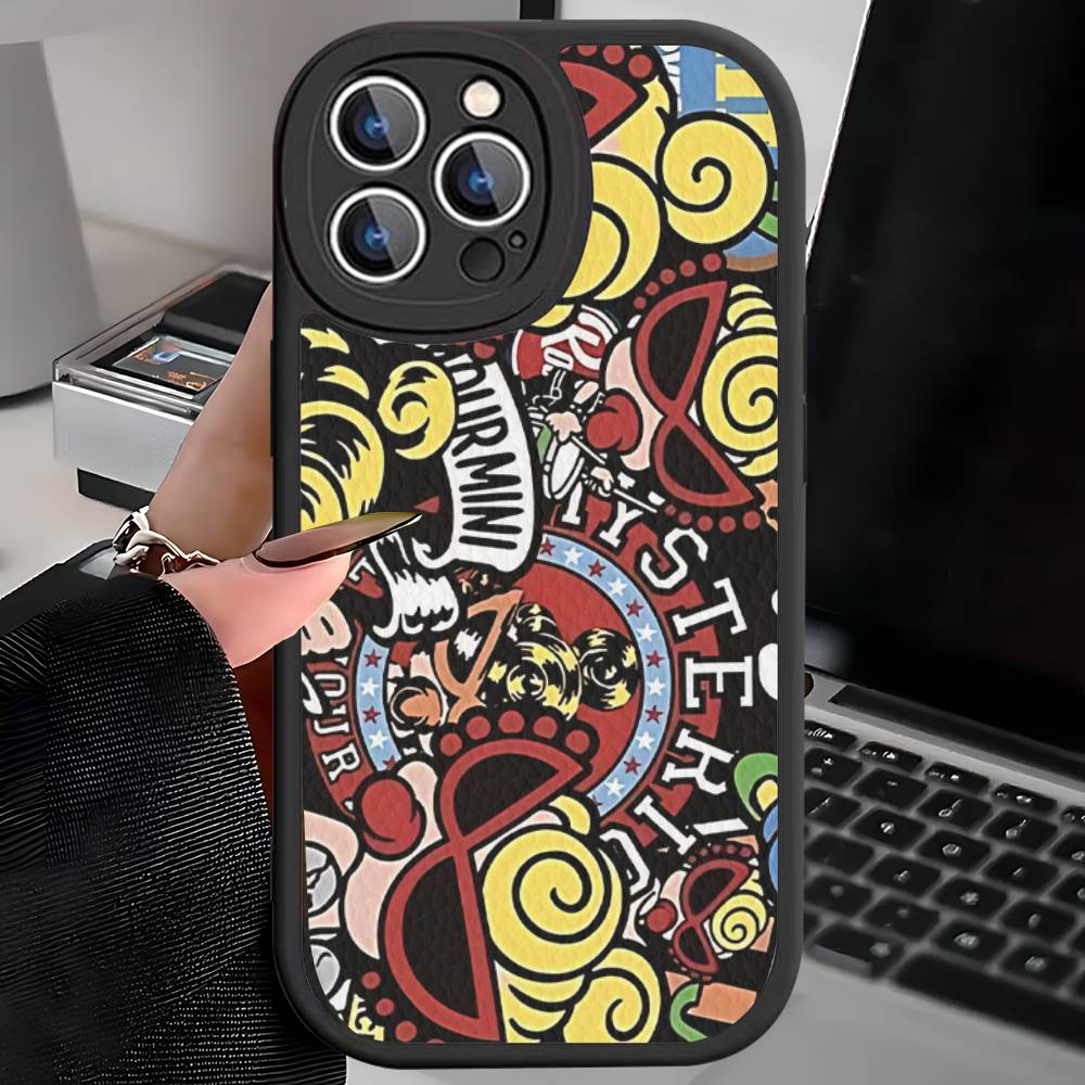 

Japan Fashion H-Hysteric M-Mini Phone Case For iPhone 16 15 14 13 12 11 Pro Max Plus Leather Soft Cover iphone 13